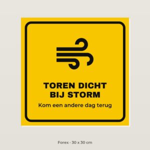 Bordje Toren dicht bij storm - Forex 30 x 30 cm