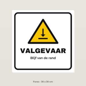Bordje Valgevaar - Forex 30 x 30 cm