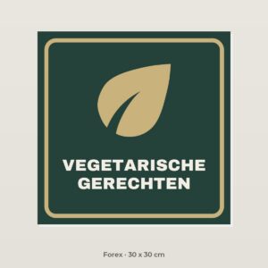 Bordje Vegetarische gerechten - Forex 30 x 30 cm