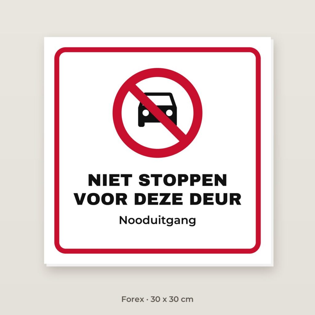 Bordje Niet stoppen - Forex 30 x 30 cm
