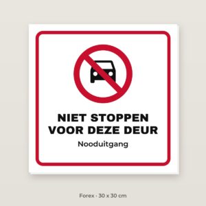 Bordje Niet stoppen - Forex 30 x 30 cm