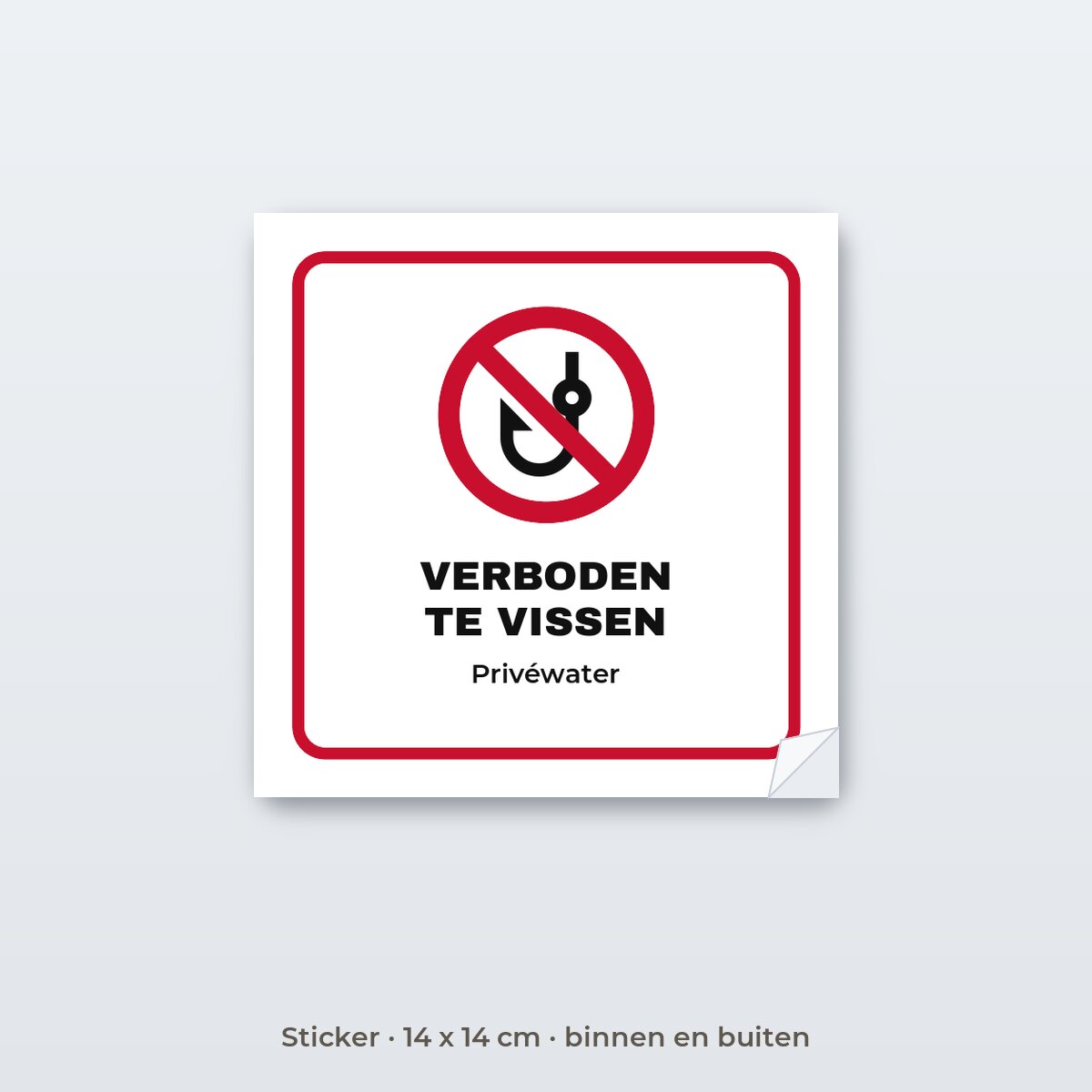 Bordje Verboden te vissen - Sticker 14 x 14 cm
