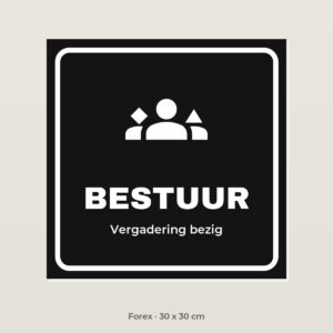 Deurbordje Vergaderkamer bestuur - Forex 30 x 30 cm