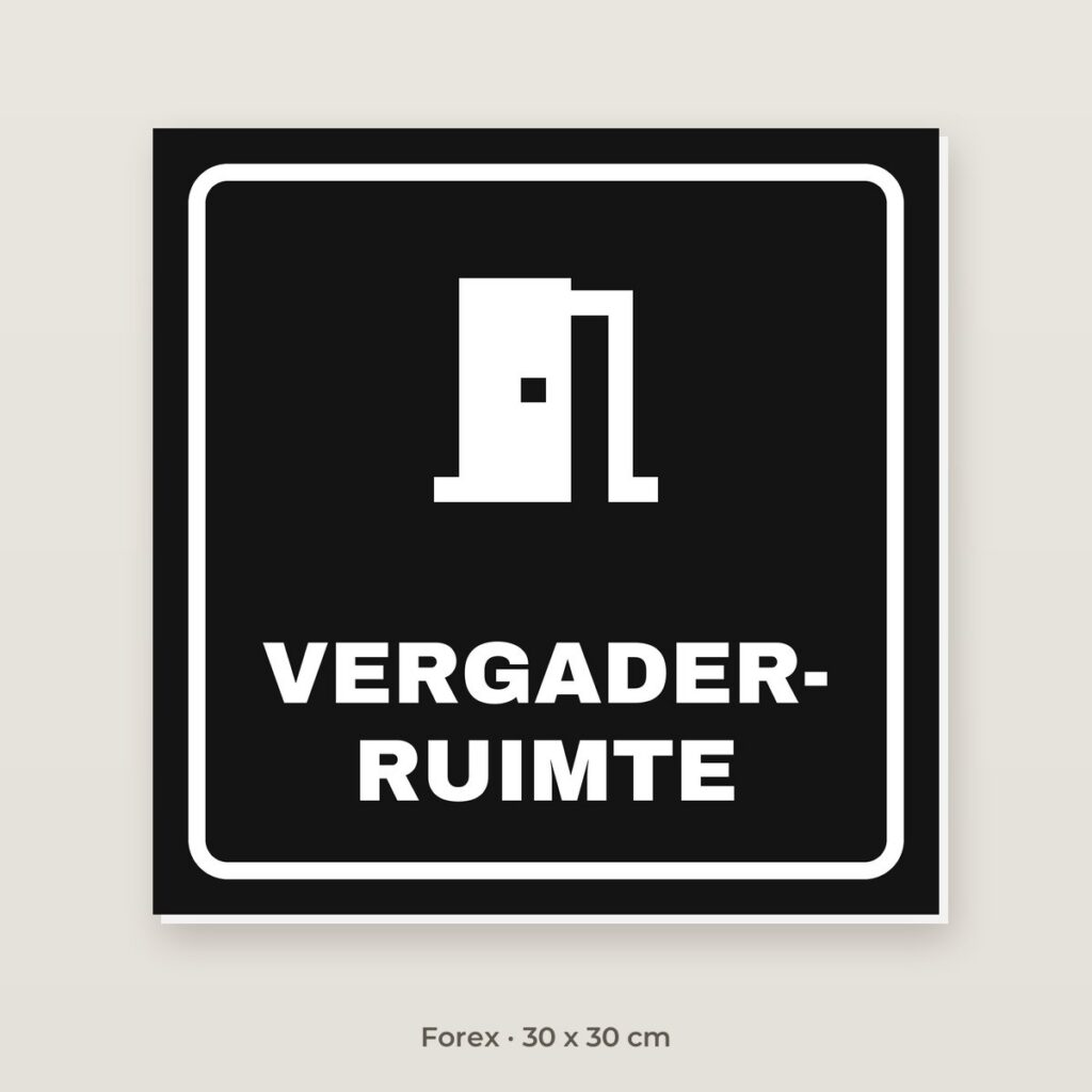 Deurbordje Vergaderruimte - Forex 30 x 30 cm