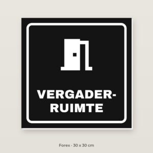 Deurbordje Vergaderruimte - Forex 30 x 30 cm