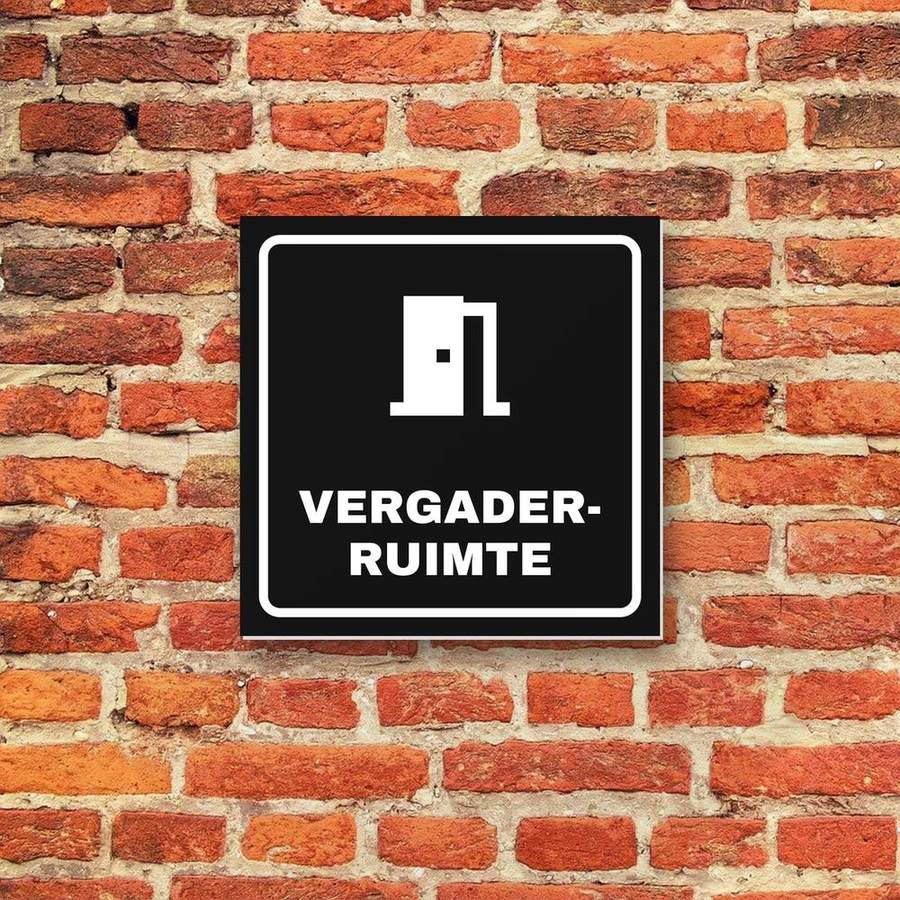 Deurbordje Vergaderruimte aan de muur