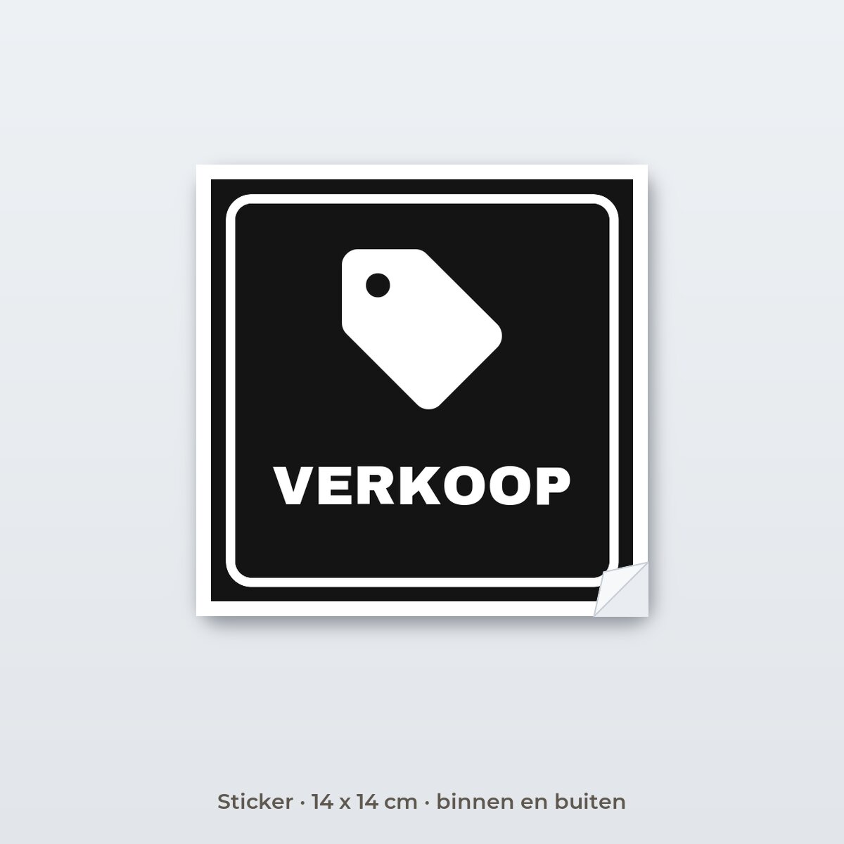 Deurbordje Verkoop - Sticker 14 x 14 cm