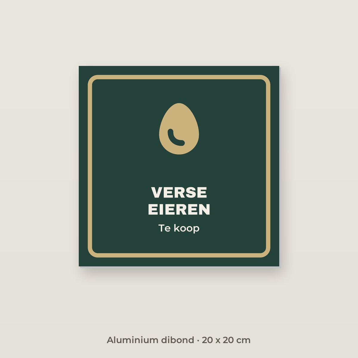 Bordje Verse eieren - Aluminium dibond 20 x 20 cm