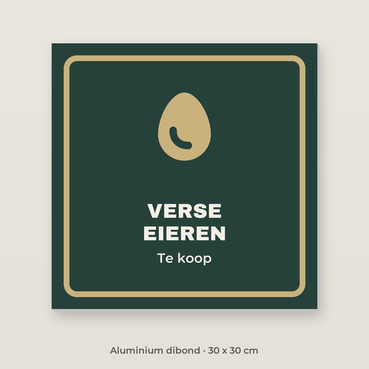 Bordje Verse eieren - Aluminium dibond 30 x 30 cm