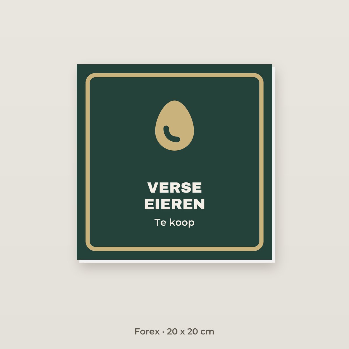 Bordje Verse eieren - Forex 20 x 20 cm
