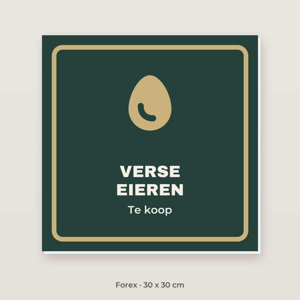 Bordje Verse eieren - Forex 30 x 30 cm
