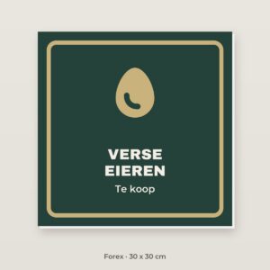 Bordje Verse eieren - Forex 30 x 30 cm