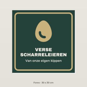 Bordje Verse scharreleieren - Forex 30 x 30 cm