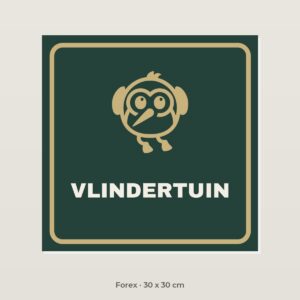 Bordje Vlindertuin - Forex 30 x 30 cm