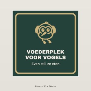 Bordje Voederplek voor vogels - Forex 30 x 30 cm