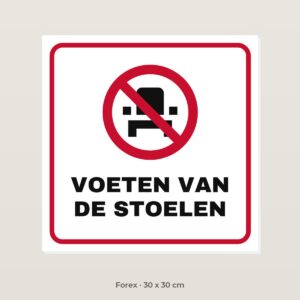 Bordje Voeten van de stoelen - Forex 30 x 30 cm