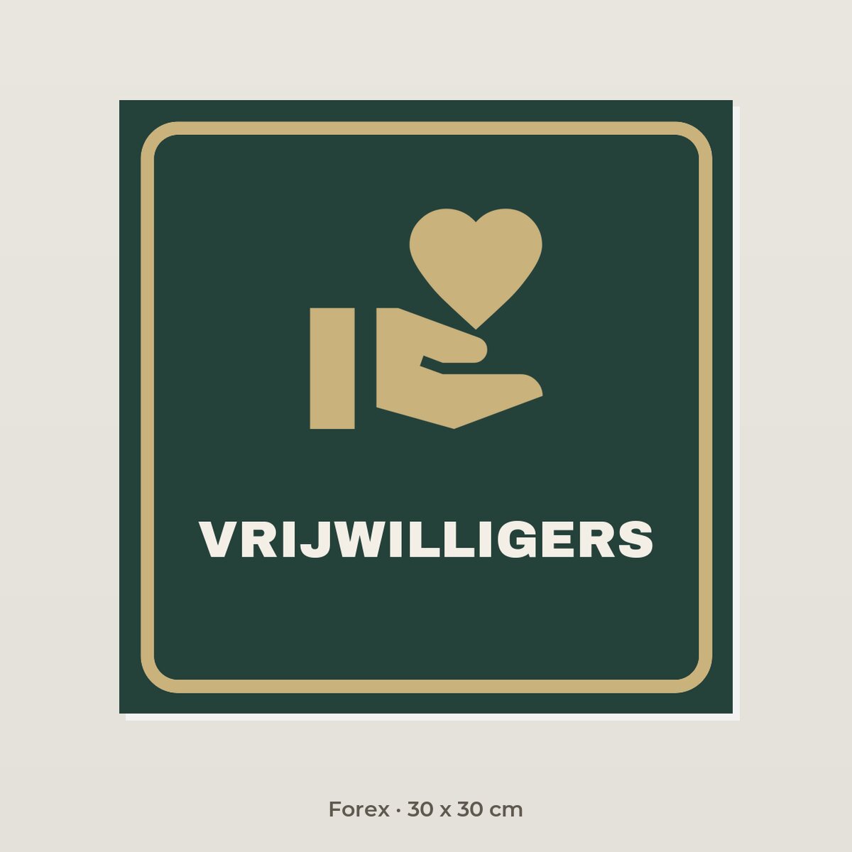 Deurbordje Vrijwilligersruimte - Forex 30 x 30 cm