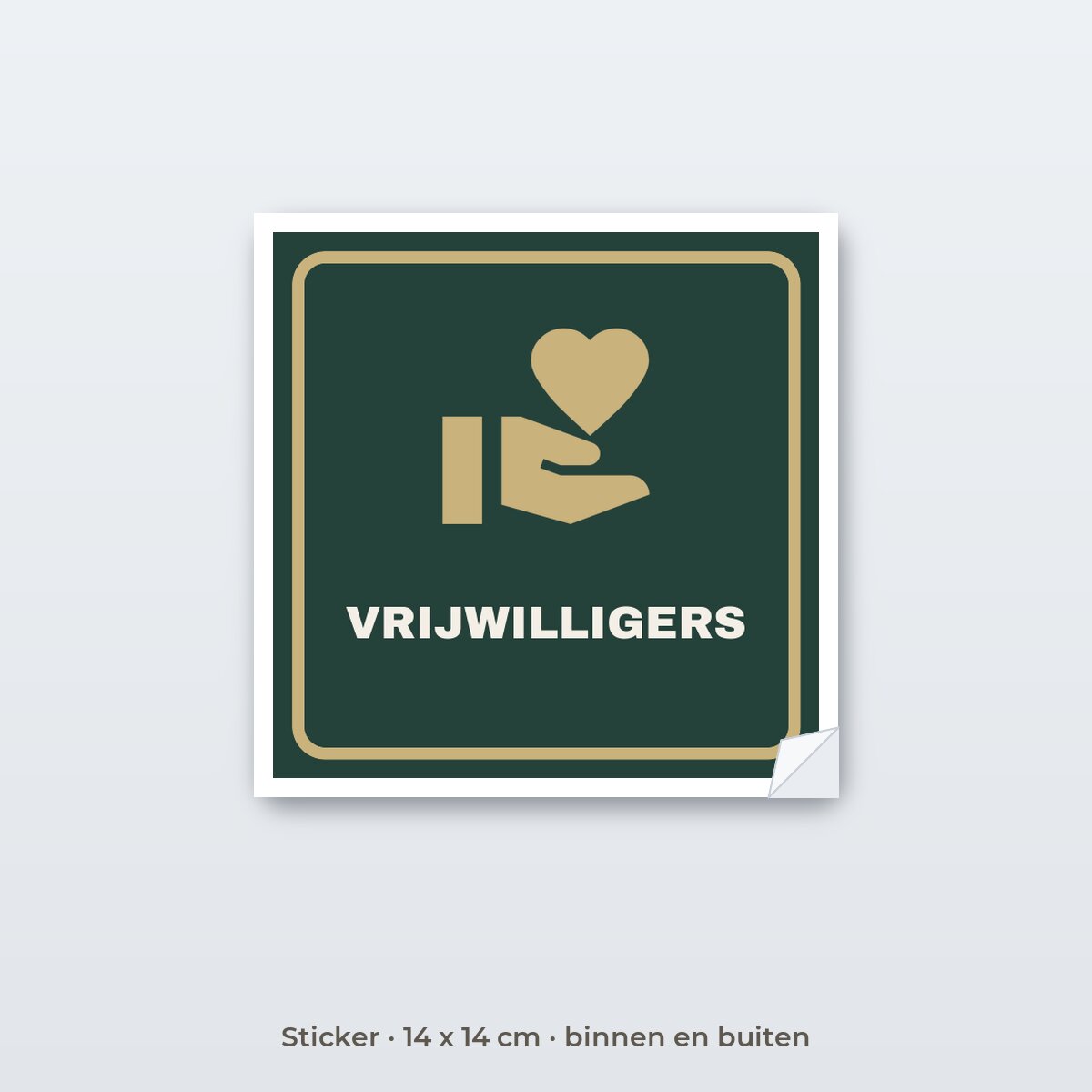 Deurbordje Vrijwilligersruimte - Sticker 14 x 14 cm
