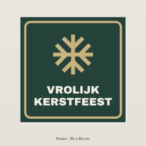 Bordje Vrolijk kerstfeest - Forex 30 x 30 cm