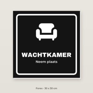 Deurbordje Wachtkamer - Forex 30 x 30 cm