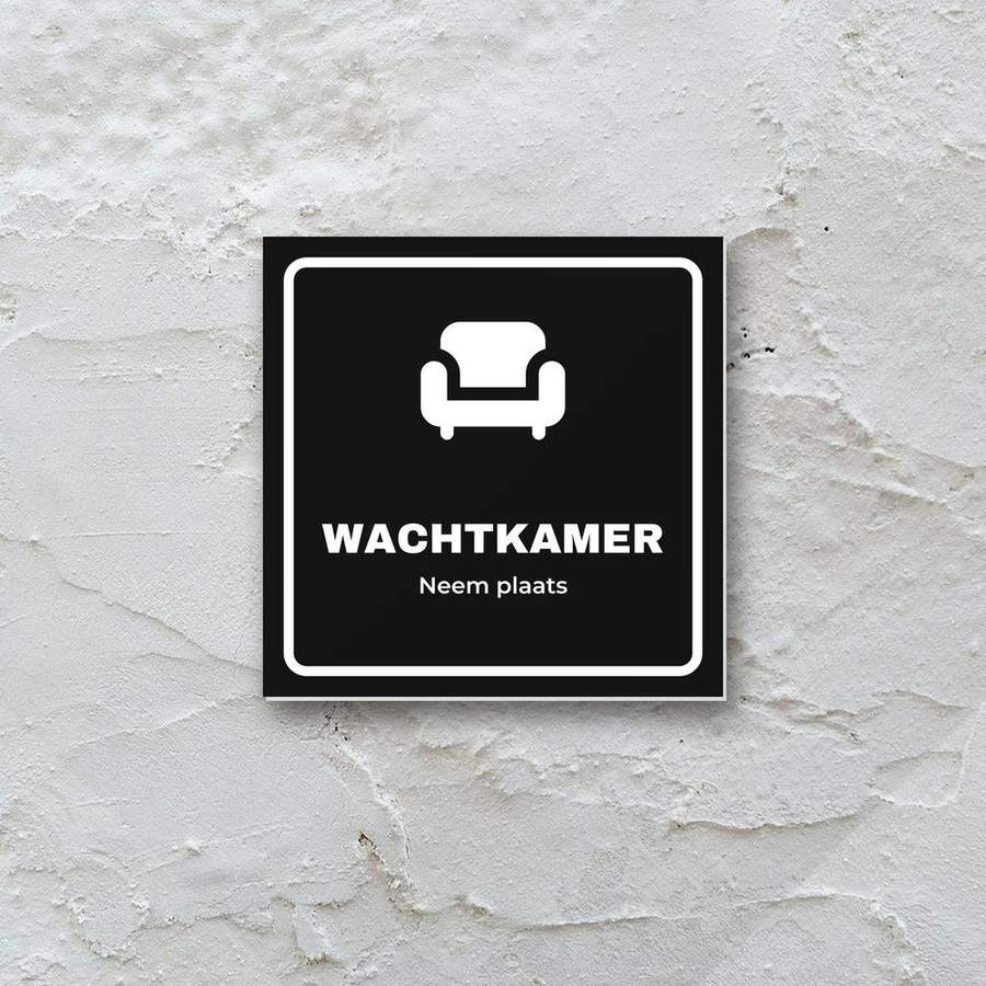 Deurbordje Wachtkamer aan de muur