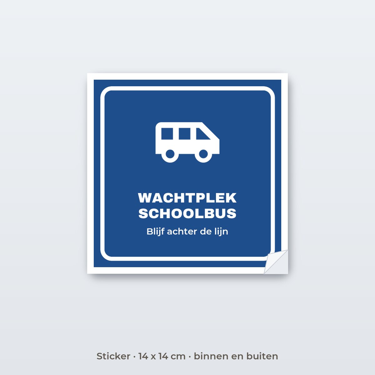 Bordje Wachtplek schoolbus - Sticker 14 x 14 cm