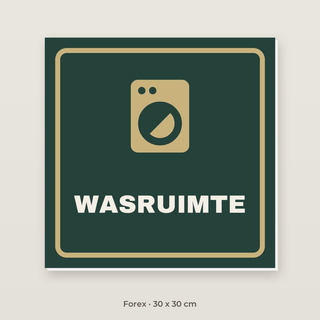 Deurbordje Wasruimte - Forex 30 x 30 cm