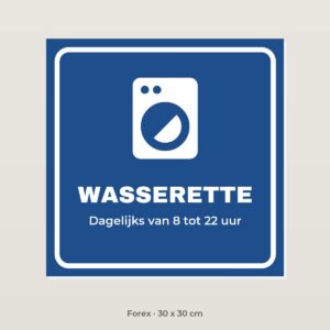 Bordje Wasserette - Forex 30 x 30 cm