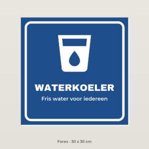 Bordje Waterkoeler - Forex 30 x 30 cm