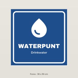 Bordje Waterpunt - Forex 30 x 30 cm