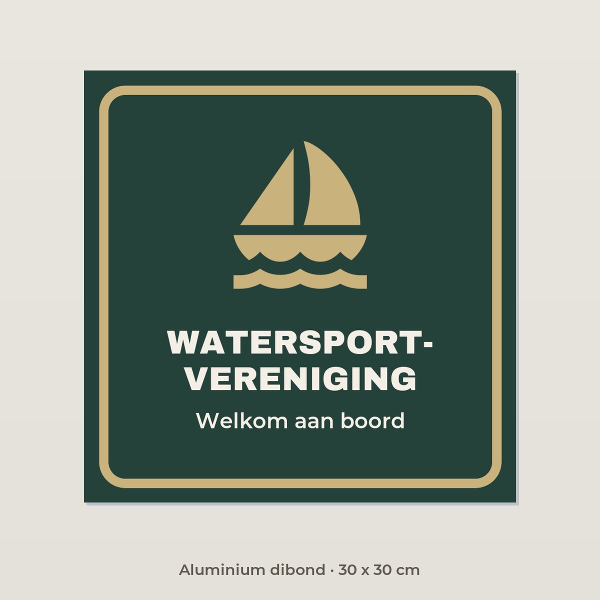 Bordje Watersportvereniging - Aluminium dibond 30 x 30 cm