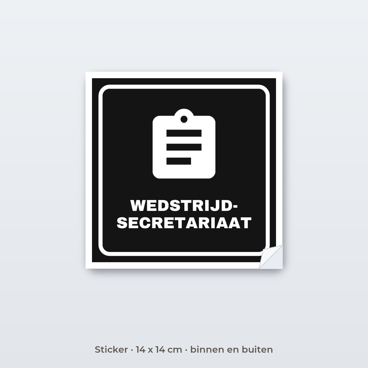 Deurbordje Wedstrijdsecretariaat - Sticker 14 x 14 cm