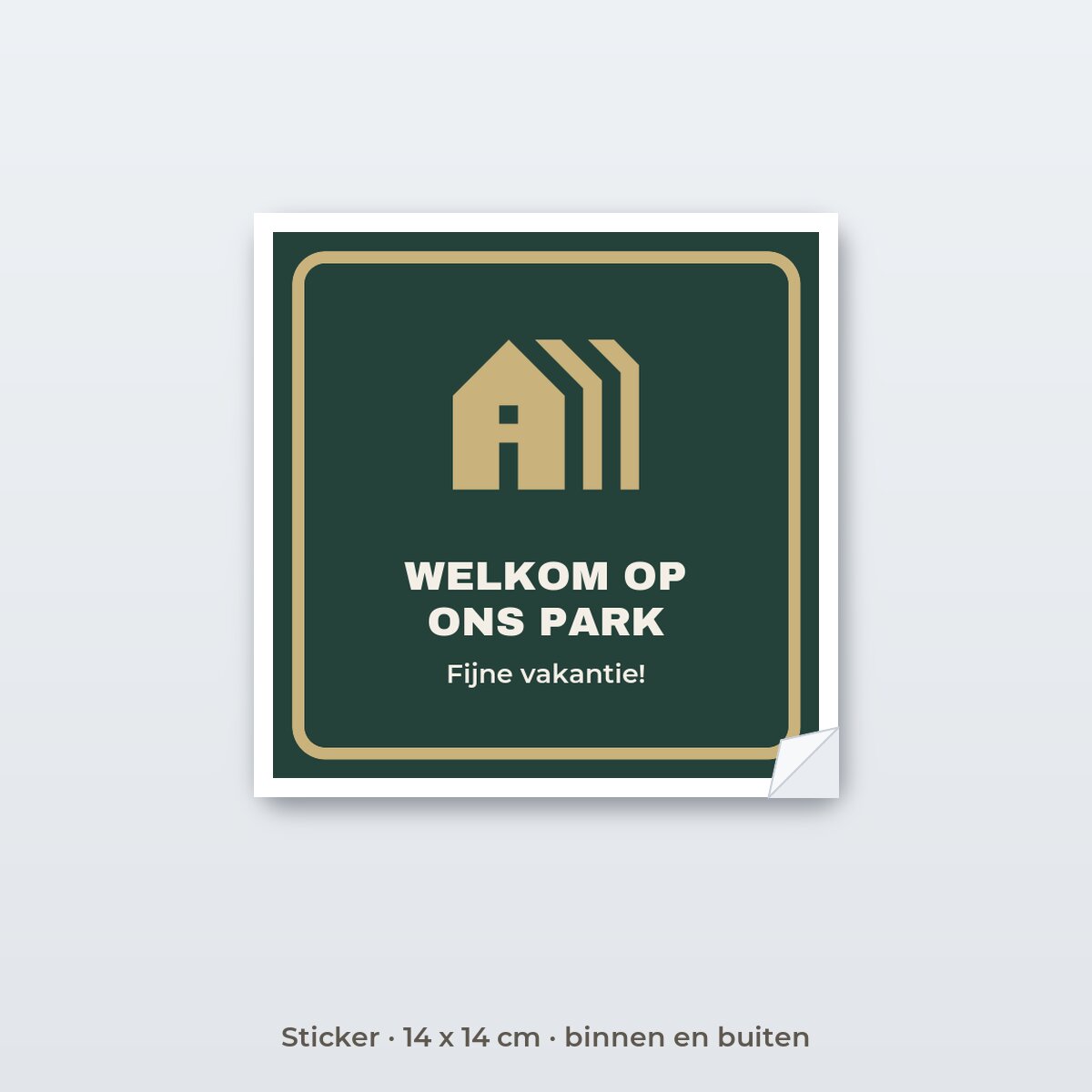 Bordje Welkom op ons park - Sticker 14 x 14 cm