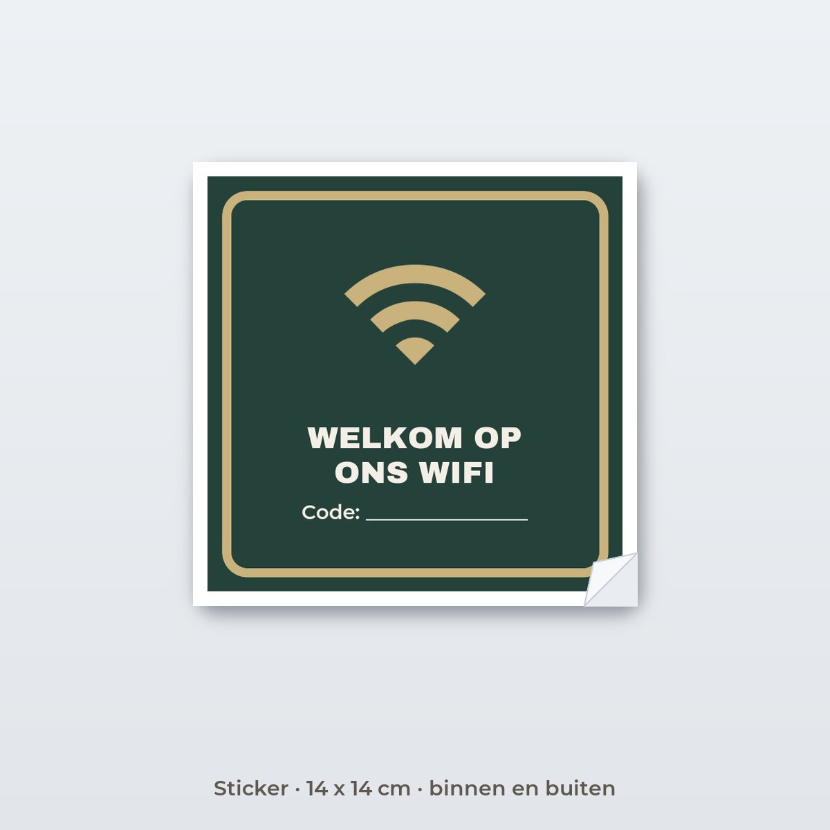 Bordje Welkom op ons wifi - Sticker 14 x 14 cm