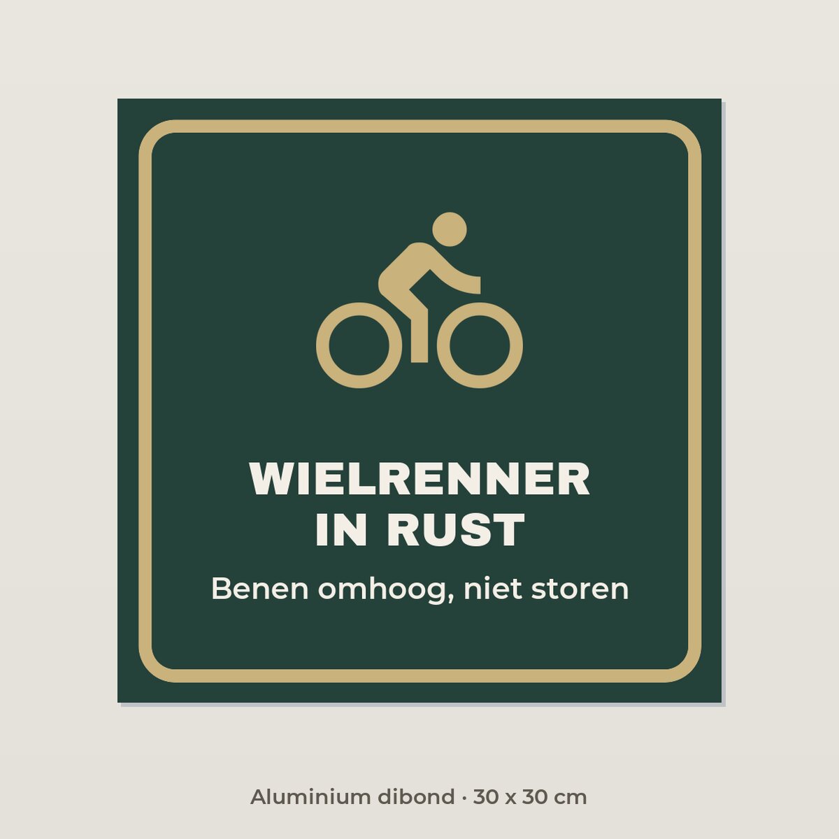 Bordje Wielrenner in rust - Aluminium dibond 30 x 30 cm