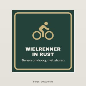 Bordje Wielrenner in rust - Forex 30 x 30 cm