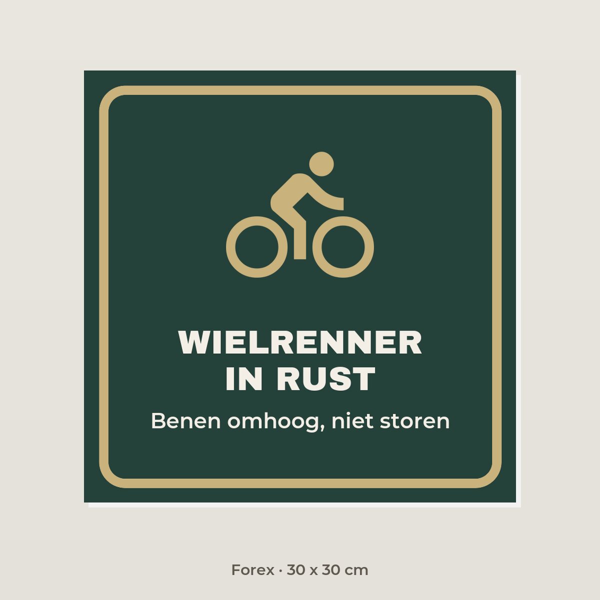 Bordje Wielrenner in rust - Forex 30 x 30 cm