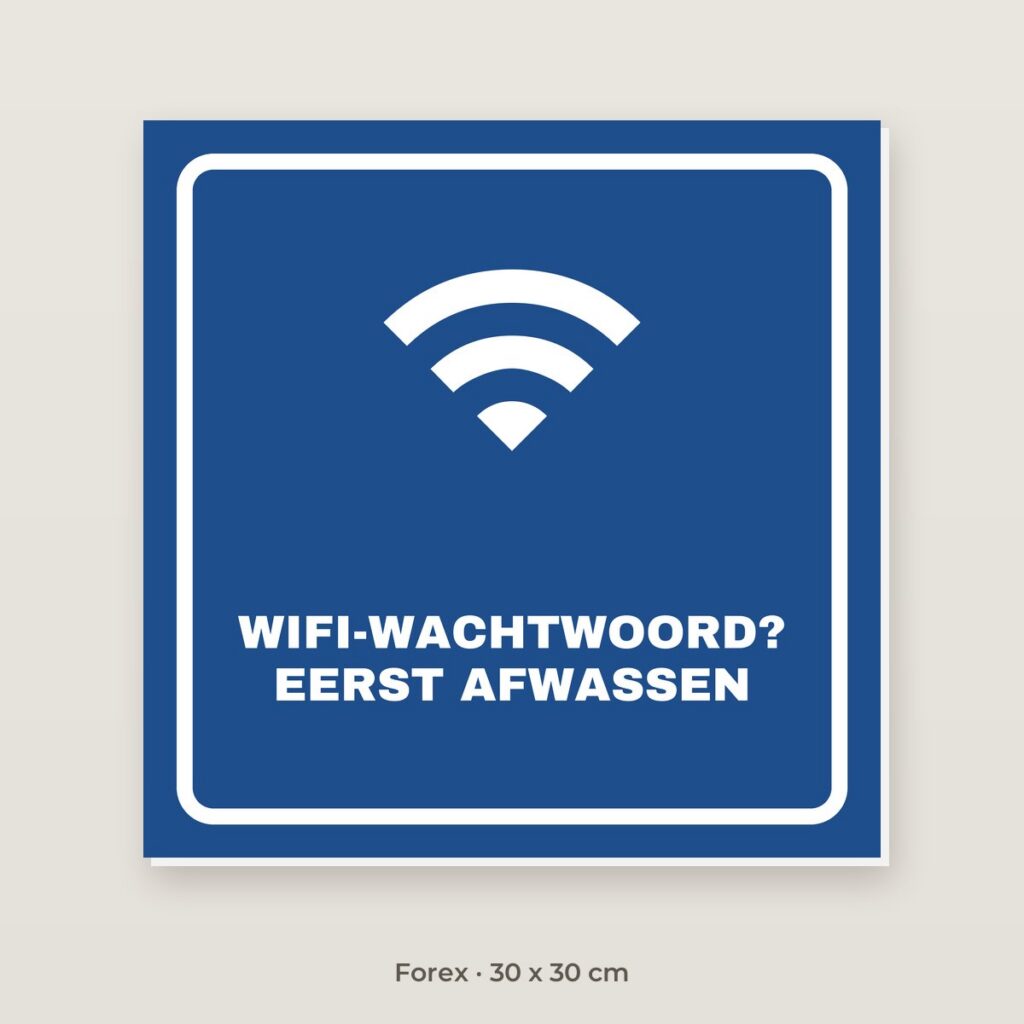 Bordje Wifi-wachtwoord - Forex 30 x 30 cm