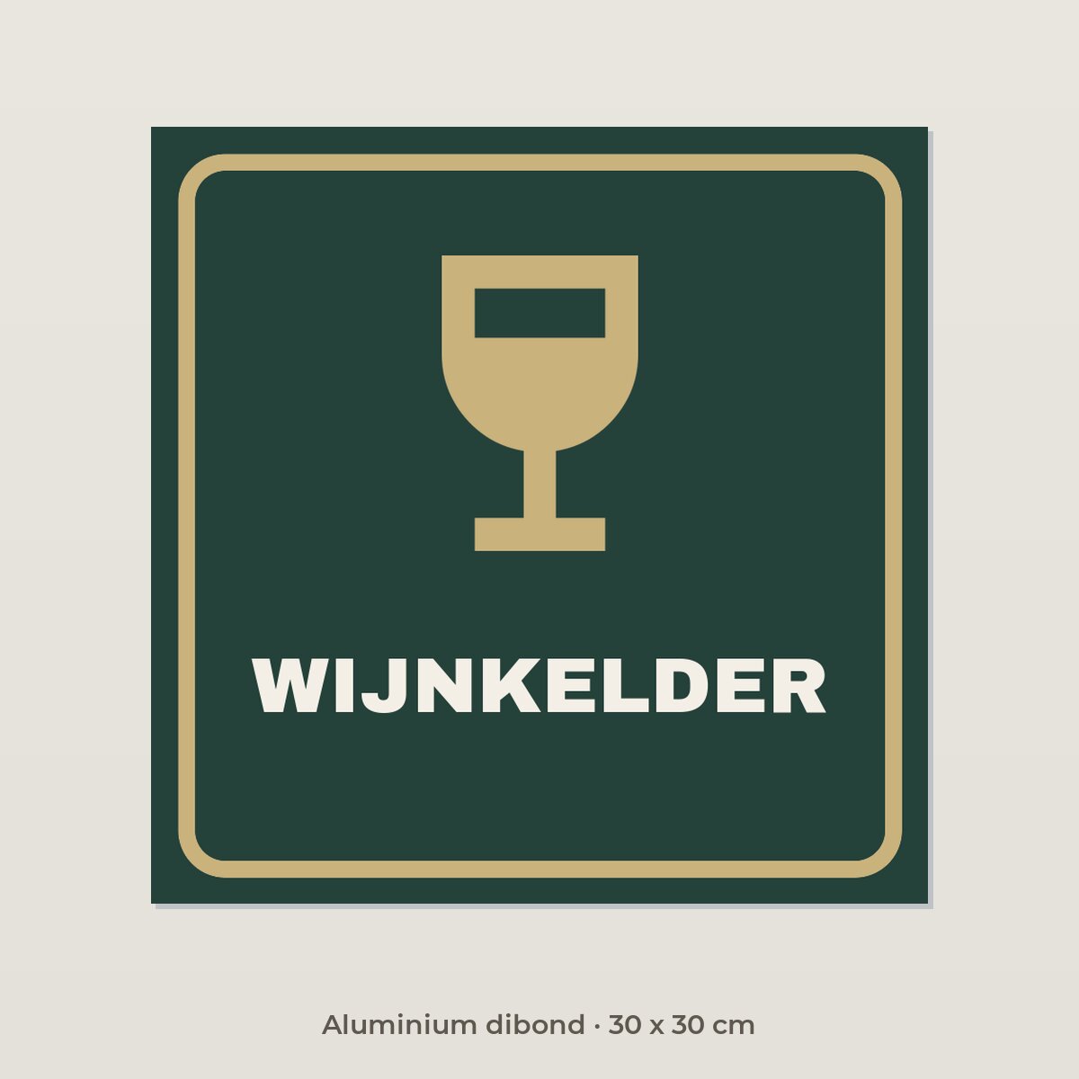 Deurbordje Wijnkelder - Aluminium dibond 30 x 30 cm