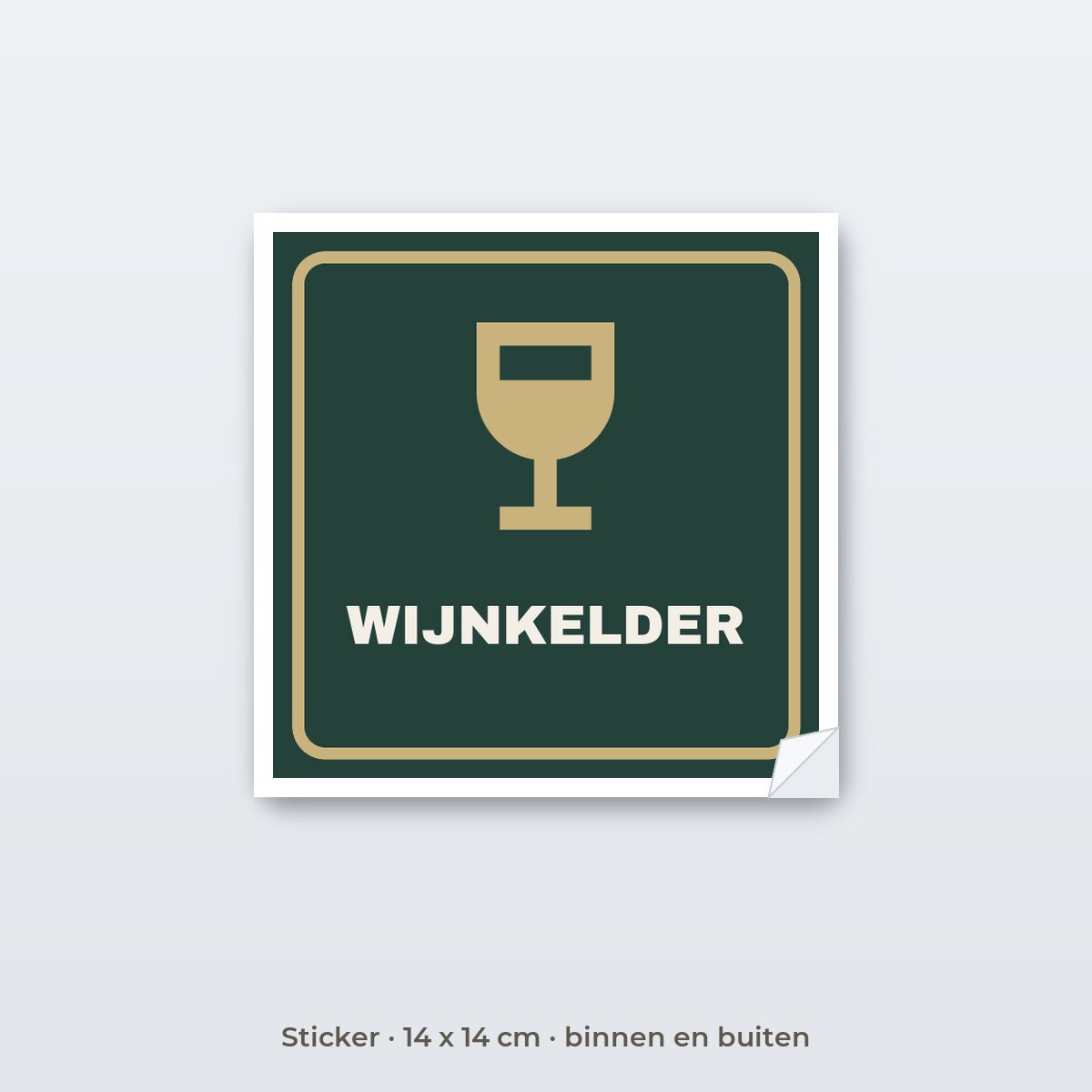 Deurbordje Wijnkelder - Sticker 14 x 14 cm