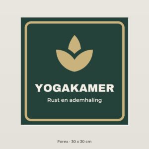Deurbordje Yogakamer - Forex 30 x 30 cm
