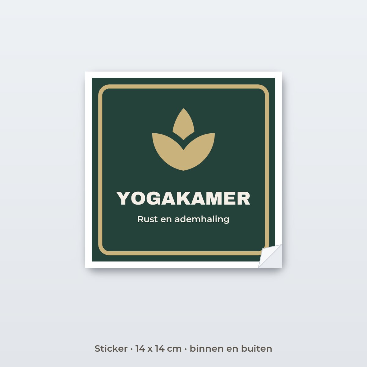 Deurbordje Yogakamer - Sticker 14 x 14 cm