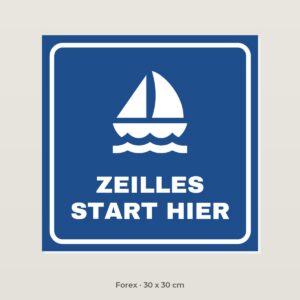 Bordje Zeilles start hier - Forex 30 x 30 cm
