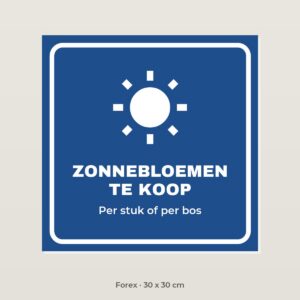 Bordje Zonnebloemen te koop - Forex 30 x 30 cm