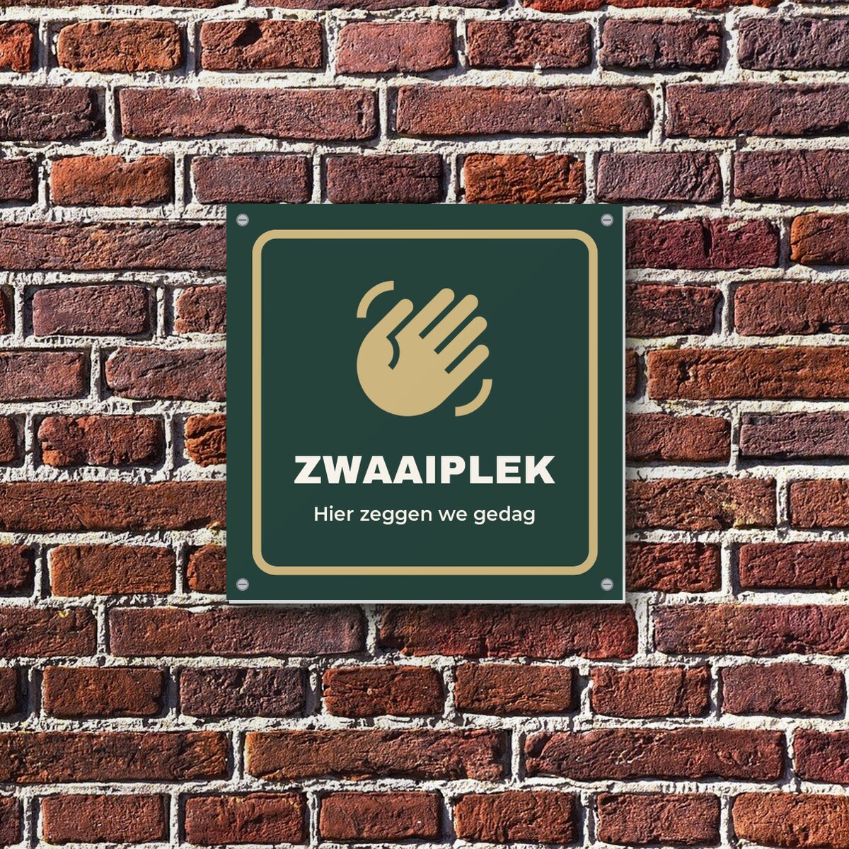 Bordje Zwaaiplek aan de muur
