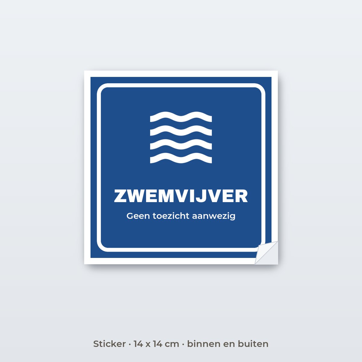 Bordje Zwemvijver - Sticker 14 x 14 cm
